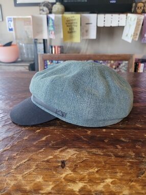 Straight To Hell Men's Denim Newsboy Cap with Leather Strap